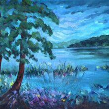 Moody-Evening-at_Lake-oil-landscape-painting
