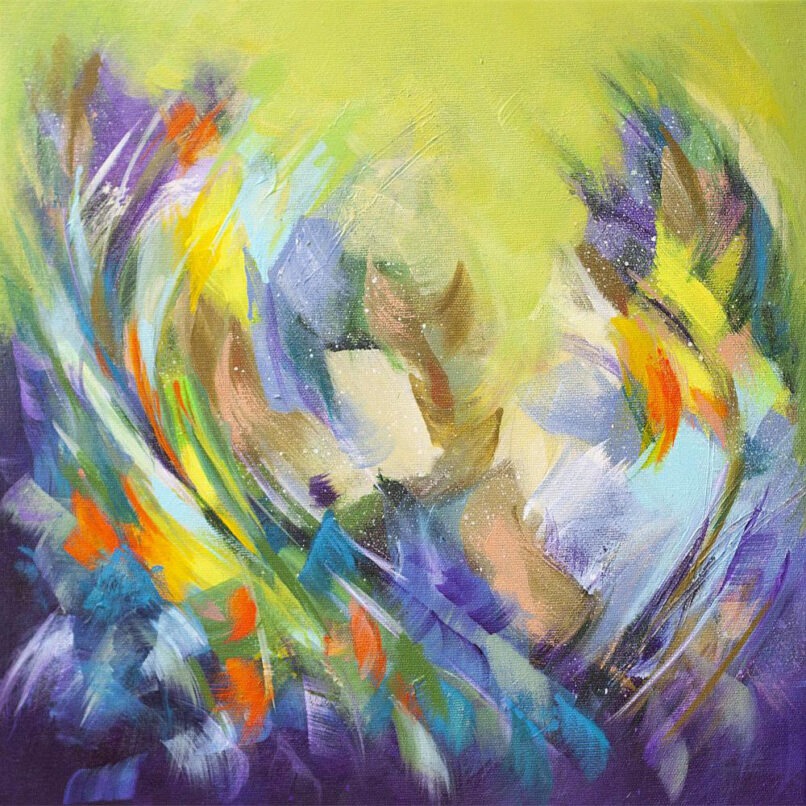 Swirl abstract painting by Danuta Antas. Original one-of-a-kind abstract art by expressionist painter