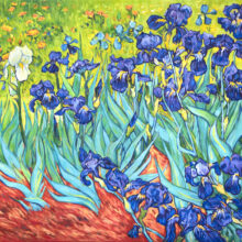 Big hand made Van Gogh Irises replica in oil on canvas for living room decor van gogh irises replica, big Van Gogh Irises replica on canvas, hand made replica, oil replicas of Van Gogh, replica of Van Gogh’s Irises, van gogh replica oil paintings, van gogh replica paintings for sale, van gogh replicas