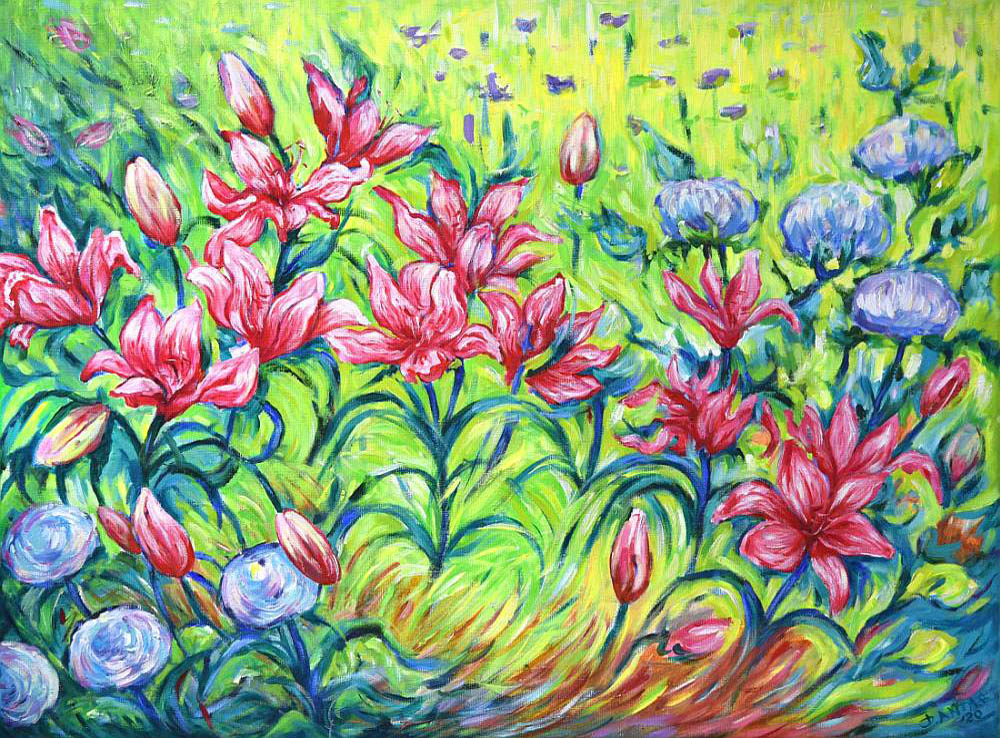 lilies-painting-on-canvas