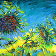 Sunflowers Acrylic painting by Danuta Antas