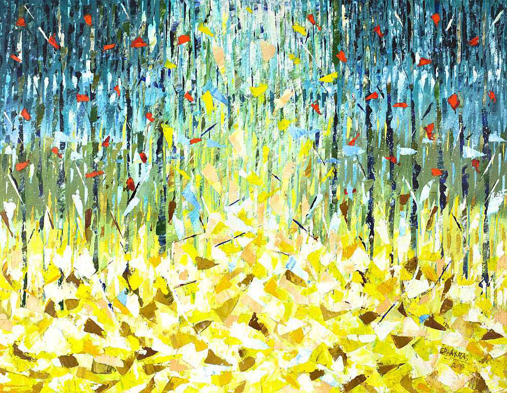 Brightness big abstract paiting on canvas