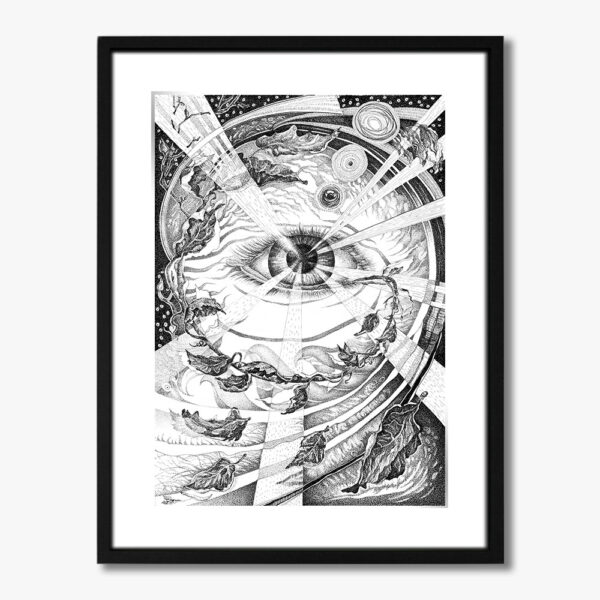 rysunek artystyczny, genesis, stworzenie świata, fantasy, rysunek piórkiem i tuszem, rysunki fantasy, unikalne prace artystyczne, rysunki dla kolekcjonerów