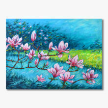 Magnolie nowoczesny obraz do salonu na płótnie 80x60 nowoczesny obraz do salonu, magnolie, obrazy na płótnie, obraz do sypialni, obrazy kwiaty, obrazy pejzaże